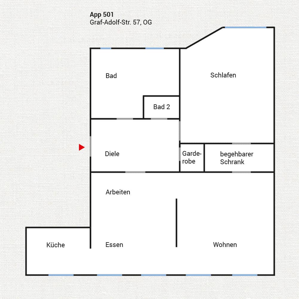3-room apartment App501 floor plan