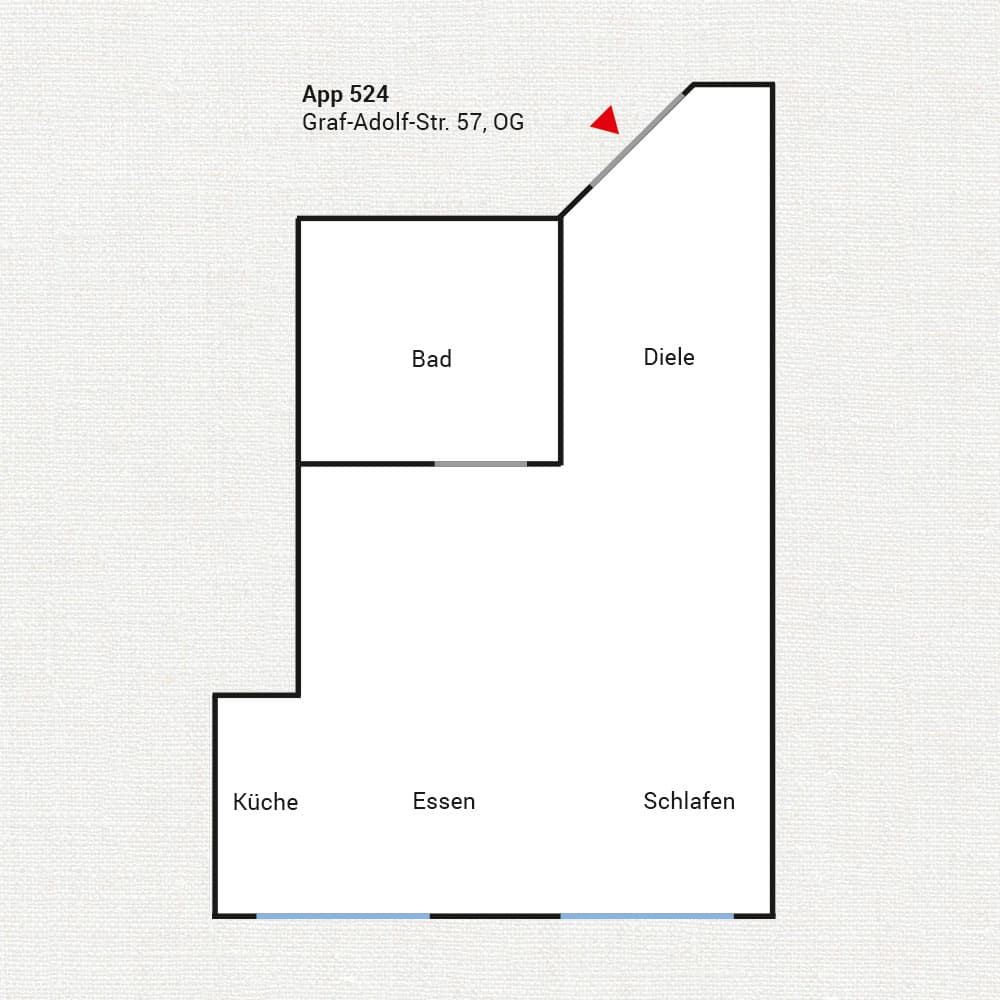 1-Raum-Appartement App524 Grundriss