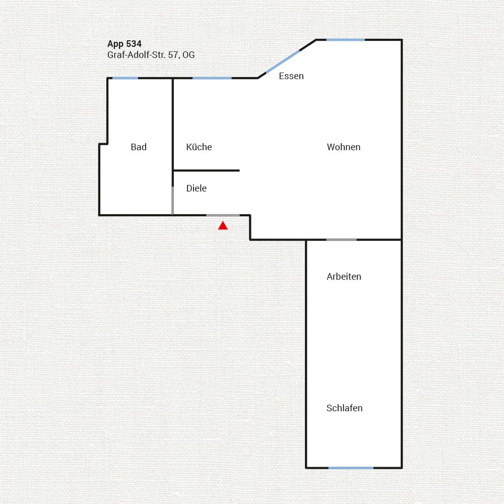 2-room apartment App534 floor plan